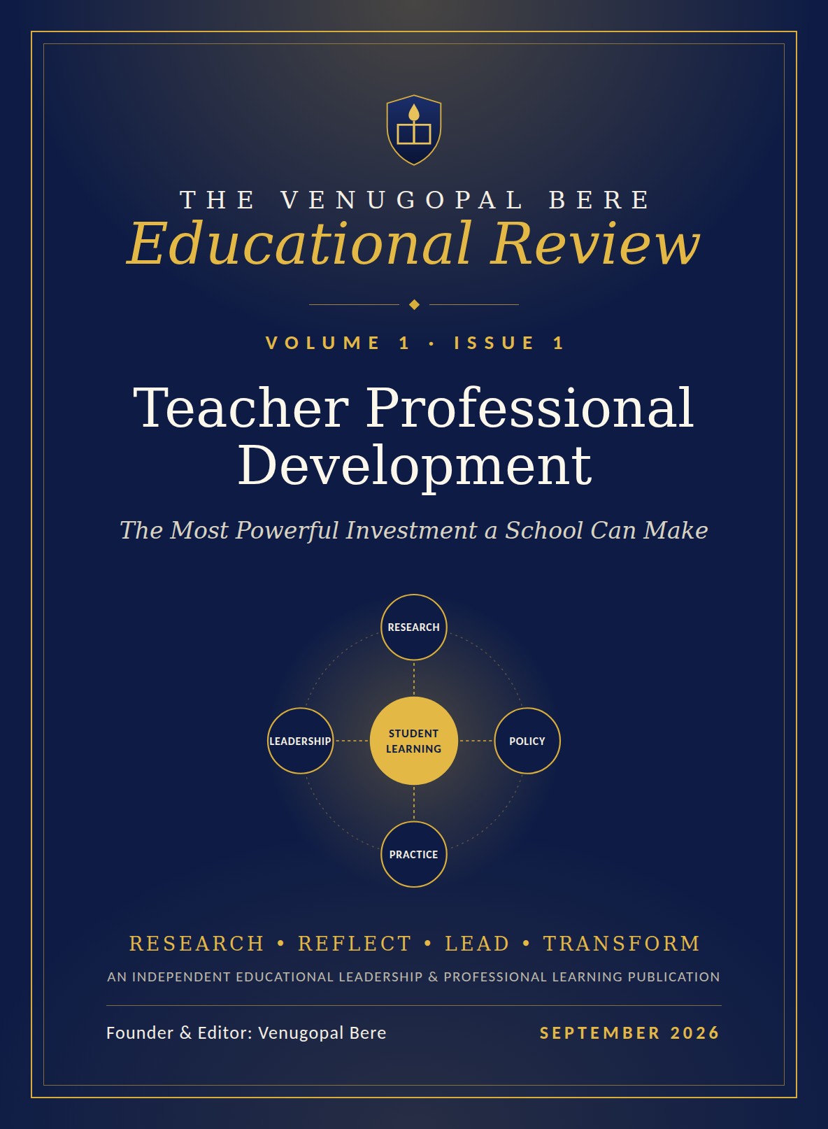 Volume 1, Issue 1 of The Venugopal Bere Educational Review